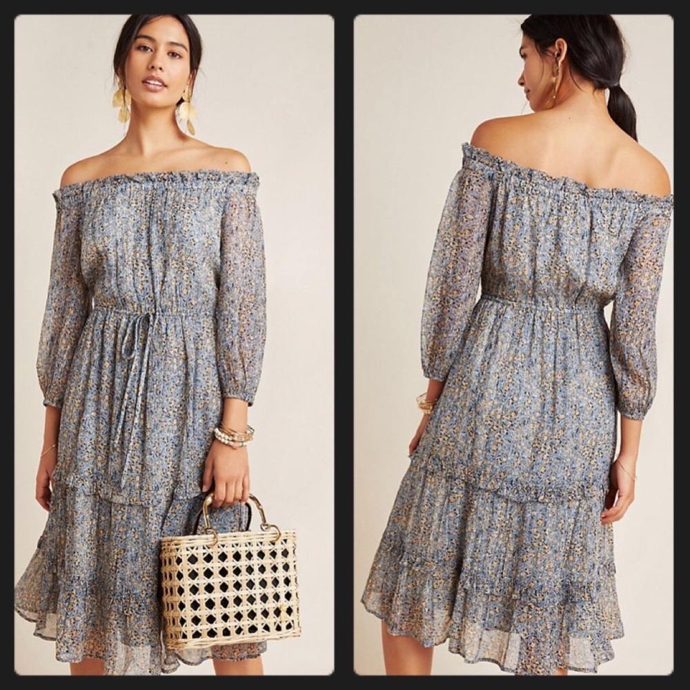 NWT Anthro Kira Off The Shoulder Peasant Dress